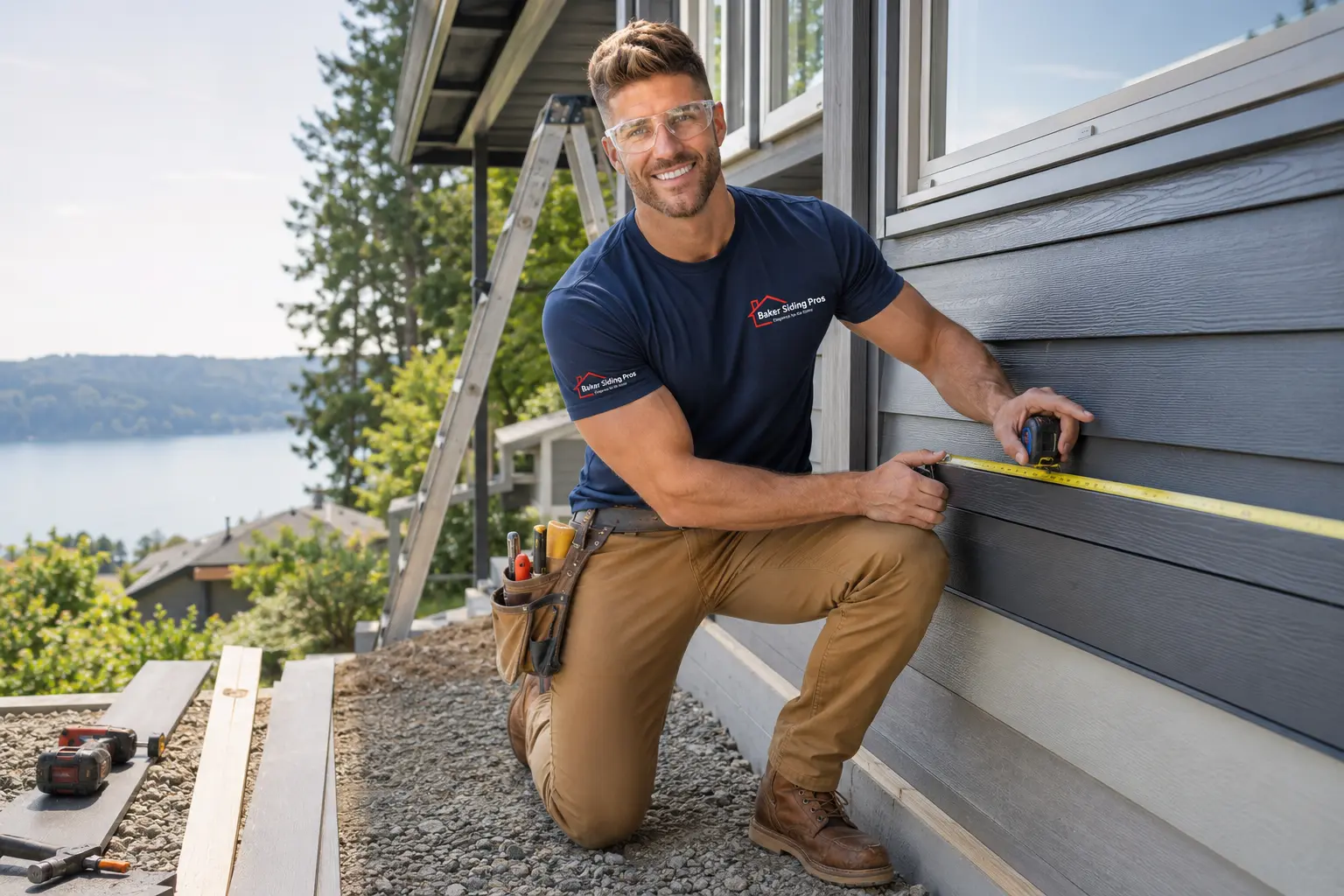 Replacement window installation by Baker Siding Pros